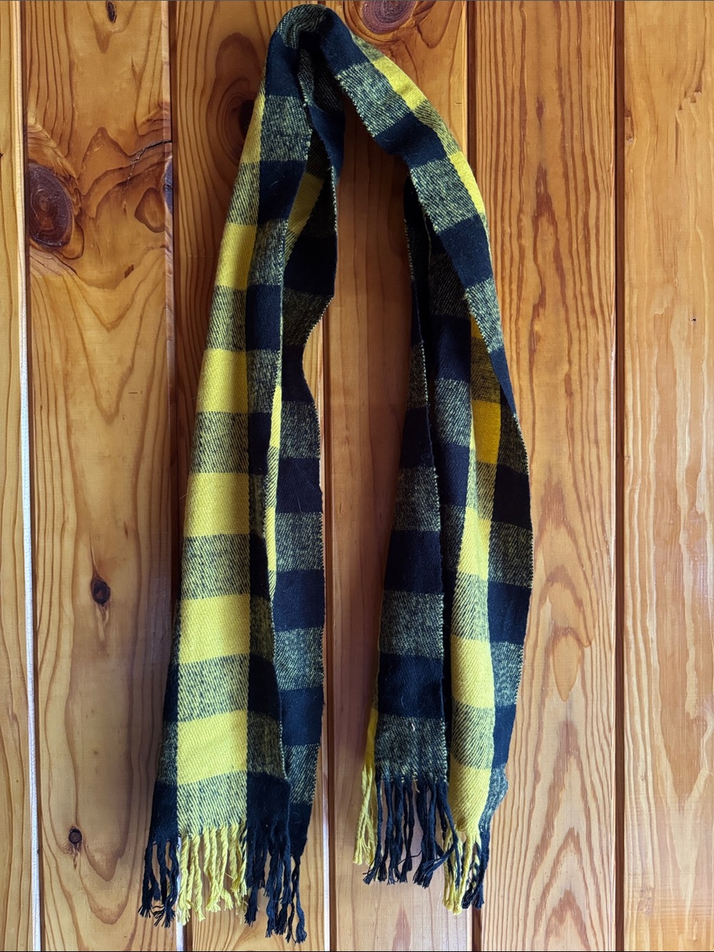 Yellow and Black Buffalo Plaid Scarf